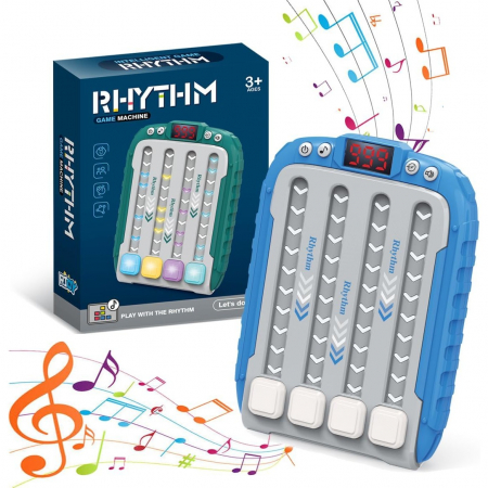 Jucarie Interactiva, Flippy, Joc Rhythm, +3 Ani, din ABS, 6 Niveluri, 15 x 3 x 11 cm, Functie Muzicala, Albastru [4]