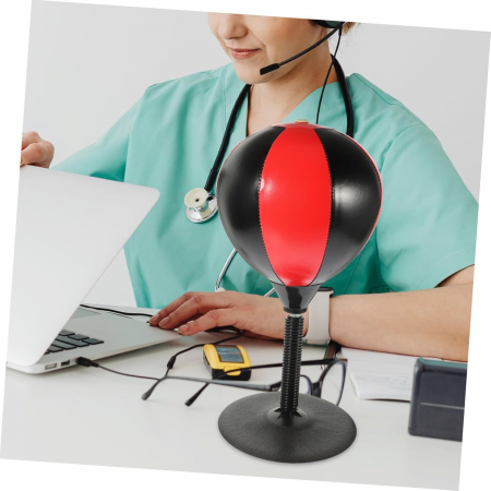 Lichidare de stoc Jucarie Interactiva, Flippy, Model Sfera de Box cu Suport de Masa, Manusi Incluse, Inaltime Reglabila, +3 Ani, 10.5 x 20 x 23.5 cm, Rosu/ Negru [1]