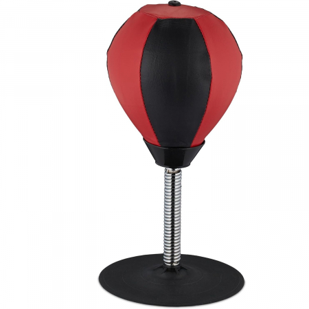 Jucarii, Copii & Bebe - Jucarie Interactiva, Flippy, Model Sfera de Box cu Suport de Masa, Manusi Incluse, Inaltime Reglabila, +3 Ani, 10.5 x 20 x 23.5 cm, Rosu/ Negru