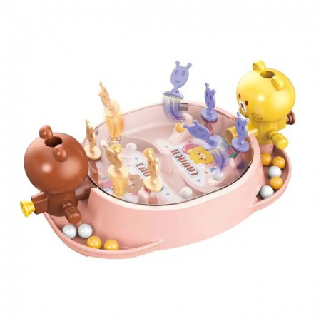 Jucarie Interactiva, Flippy, Model Ursuleti, Joc de Masa, +5 Ani, Portabil, 2 Jucatori, 19 x 7 x 11.3 cm, Roz [1]