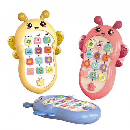 Jucarii, Copii & Bebe - Jucarie Interactiva, Flippy, Telefon Inteligent, Model Albinuta, Functii Educative, Muzicale si Voce, 4-6 ani, 19 x 11.5 cm, din Plastic, Albastru