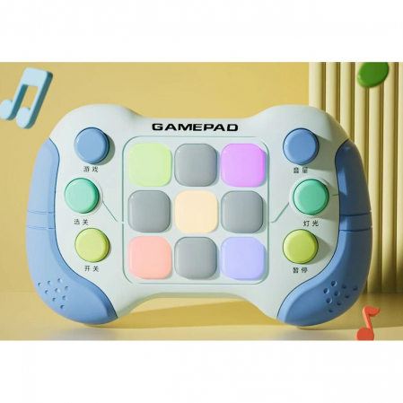 Jucarie Interactiva Flippy, Tip Consola Pop It, 6 butoane functionale, 5 Moduri de Joc, 600 Niveluri, + 3 ani, Albastru/Gri [1]