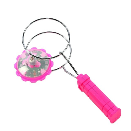 Jucarii, Copii & Bebe - Jucarie Interactiva, Flippy, Titirez Magnetic, cu Led, 19.8 x 5 cm, Roz