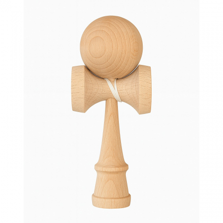 Kendama - Jucarie Interactiva Kendama, Flippy, din Lemn, 18 cm, Joc de Indemanare pentru Copii si Adulti, Model Gradient, Maro Natur Gradient