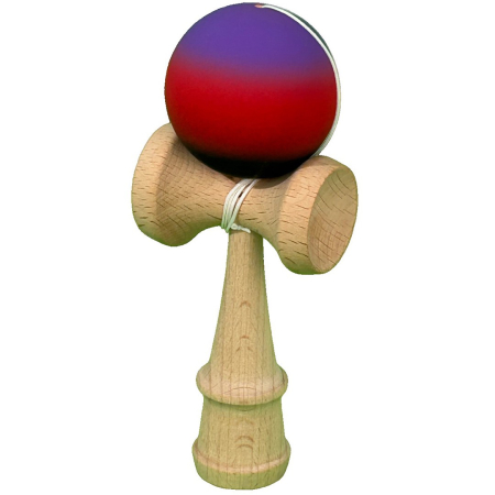 Jucarie Interactiva Kendama Profesionala, Flippy, din Lemn, 18 cm, Joc de Indemanare pentru Copii si Adulti, Gradient Mov/Rosu/Negru [1]