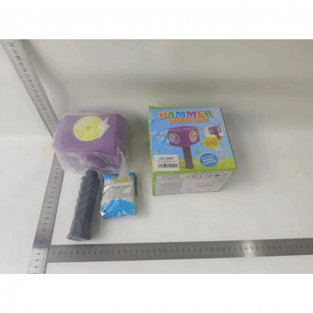 Jucarie Interactiva pentru Baloane de Sapun, Flippy, Sunete si Lumini, Model Ciocan, cu 8 Orificii, 13.5 x 10 x 12 cm, Mov [1]