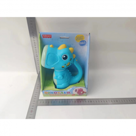 Jucarie Interactiva pentru Baloane de Sapun, Flippy, Sunete si Lumini, Model Dinozaur, cu 8 Orificii, 17.1 x 10.4 x 21.5 cm, Albastru [1]