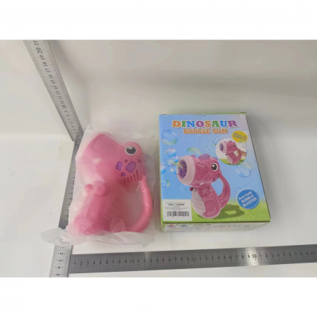 Jucarie Interactiva pentru Baloane de Sapun, Flippy, Sunete si Lumini, Model Dinozaur, cu 8 Orificii, 15 x 8.5 x 18.5, Roz [1]