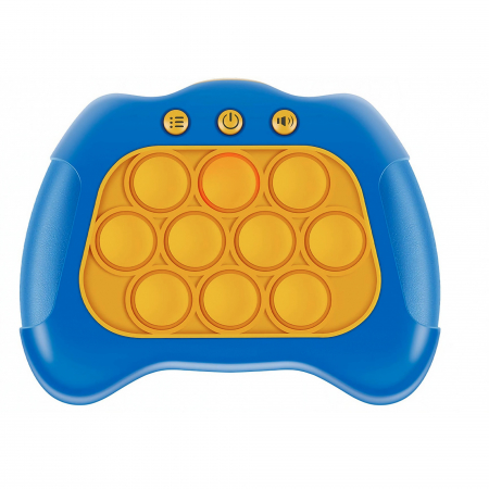 Jucarii, Copii & Bebe - Jucarie interactiva Pop It tip consola cu lumini si sunete, Abs si silicon, Albastru, 12 x 10 x 5.8 cm