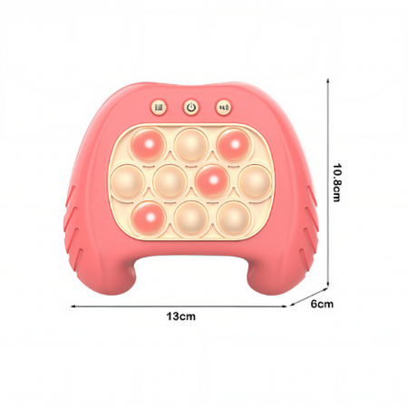 Jucarie interactiva Pop It tip consola cu lumini si sunete, antistres, Abs si silicon, Roz, 12 x 10 x 5.8 cm [5]