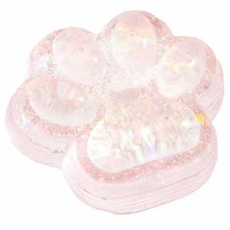 Sub 99 Lei - Jucarie Antistres Squishy, Flippy, cu Revenire Lenta, Squeeze Pinch Family, Model Cat Paw, 6.5 x 7 cm, din Tpr, 4-6 Ani, Model 6 Ocean, Transparent