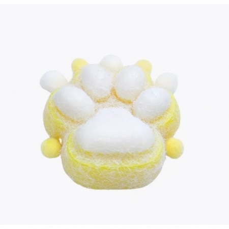 Jucarie Interactiva Squishy, Flippy, Model Cat Paw pinch family, Revenire Lenta, din TPR, +3 Ani, 7.5 cm, Textura Puf, Galben [3]