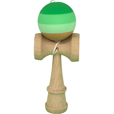 Kendama - Jucarie Kendama X Originala, Profesionala, Flippy, din Lemn, Rubber Grip, 18 cm, Verde in 3 Culori