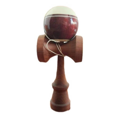 Kendama - Jucarie Kendama X Originala, Profesionala Limited, Flippy, din Lemn cu Bila din Invelis SUPER STICK, 18 cm, Joc pentru Copii si Adulti, Alb/Maro inchis