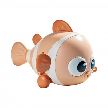 Blackfriday 2025 - Lichidare de stoc Jucarie mecanica pentru copii Flippy, pestisor haios, cu cheita, distractiv, se taraste, se misca, 11 x 9 x 7.5 cm cm, portocaliu