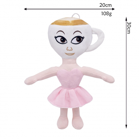Jucarie Moale de Plus Italian Brainrot, Flippy, cu Agatatoare, Model Ballerina Cappuccina, Jucarie Moale pentru Copii, 30 x 20 cm, Roz [1]