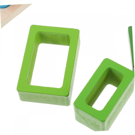 Jucarie Montessori de Sortat, Flippy, din Lemn, Tip Puzzle, cu 5 Forme Asimetrice, 15 Piese, Educativa, Interactiva, Creativa, Materiale Non Toxice, +2 Ani, Multicolor [3]