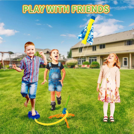 Jucarie pentru Copii, Flippy, Lansator de Rachete cu Piciorul, un Singur Lansator, 4 Rachete Fara Lumini, 40.5 cm Inaltime, Multicolor [4]