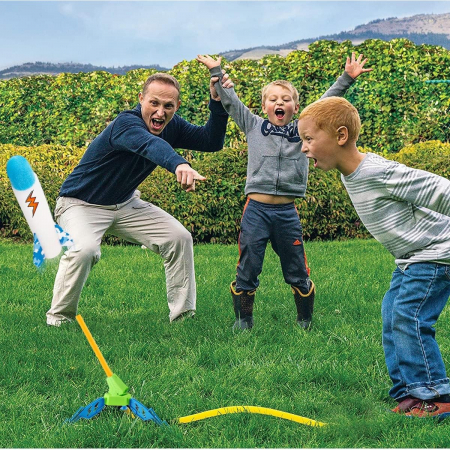 Jucarie pentru Copii, Flippy, Lansator de Rachete cu Piciorul, un Singur Lansator, 6 Rachete Fara Lumini, 40.5 cm Inaltime, Multicolor [6]