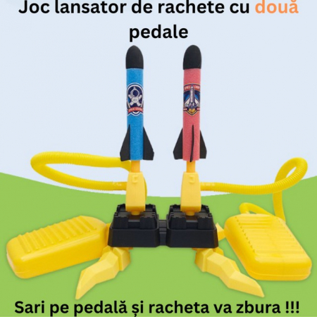 * LICHIDARE STOC * Jucarie pentru copii, lansator rachete cu piciorul, doua lansatoare, 6 rachete, fara lumina - [3]