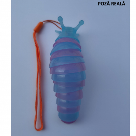 Jucarie Senzoriala Antistres, Flippy, Fidget Toys, Omida Curcubeu, 11 cm, +3 Ani, Albastru/Mov [1]