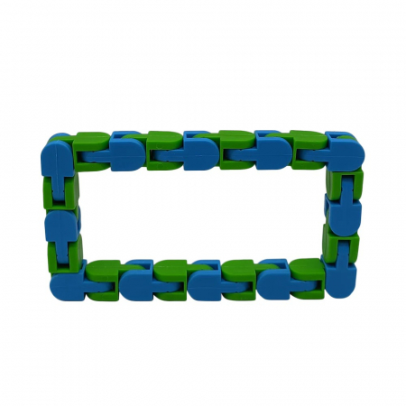 Jucărie Senzorială Antistres Flippy - Puzzle de Îmbinat Tip Șarpe, 24 Piese, +3 Ani, Verde/Albastru [3]