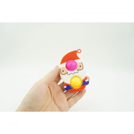 Jucarie senzoriala antistres, Simple Dimple, Breloc cu 2 bulinute, Mos Craciun, Multicolor [3]