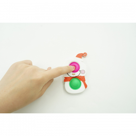 Jucarie senzoriala antistres, Simple Dimple, Breloc cu 2 bulinute, Om de zapada, Multicolor [1]