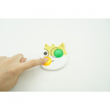 Jucarie senzoriala antistres, Simple Dimple, Breloc cu 2 bulinute, Pisicuta, Multicolor [2]