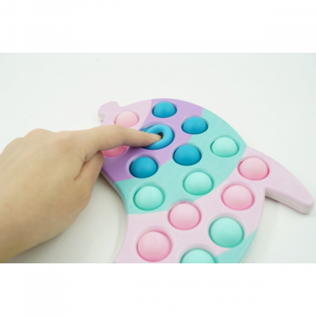Jucarie senzoriala antistres, Simple Dimple, Delfin, Macarons,Flippy [3]