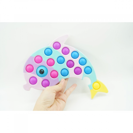 Jucarie senzoriala antistres, Simple Dimple, Delfin, Multicolor [5]