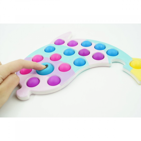 Jucarie senzoriala antistres, Simple Dimple, Delfin, Multicolor [4]