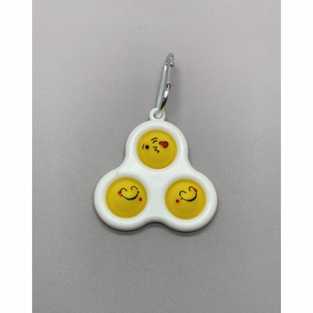 Jucarie Senzoriala Antistres, Simple Dimple, tip breloc , triunghi, 8 cm, multicolor, Alb, model 2 [1]