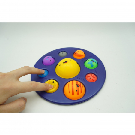 Jucarie senzoriala Dimple fidget toy, Planetariu, Albastru, 18x18 cm [3]