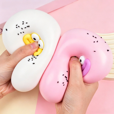 Jucarie Senzoriala Squishy, Flippy, Model Gogoasa cu Ochi Mari, 1 Bucata, Textura Ultra-Densa, Jucarie Antistres pentru Copii si Adulti, Efect Calmant cu Revenire Lenta, 9 cm, Roz [1]
