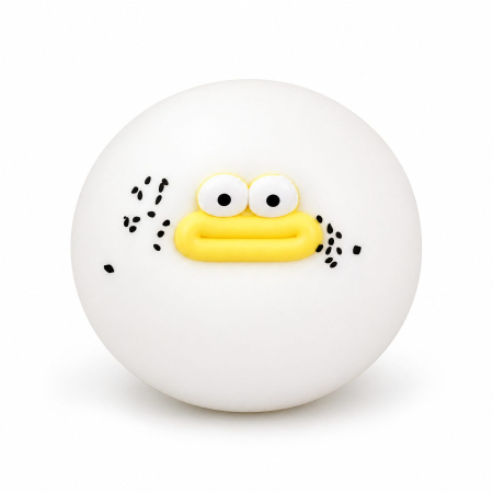 Jucarii, Copii & Bebe - Jucarie Senzoriala Squishy, Flippy, Model Gogoasa cu Ochi Mari, 1 Bucata, Textura Ultra-Densa, Jucarie Antistres pentru Copii si Adulti, Efect Calmant cu Revenire Lenta, 9 cm, Alb