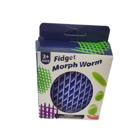 Jucarie Worm Fidget de Decompresie, Flippy, Anti Stres, Dimensiune Compacta 10 cm, Dimensiune Extinsa 24.5 cm, Mov [2]