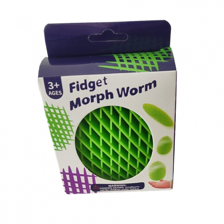 Jucarie Worm Fidget de Decompresie, Flippy, Anti Stres, Dimensiune Compacta 10 cm, Dimensiune Extinsa 24.5 cm, Verde [2]