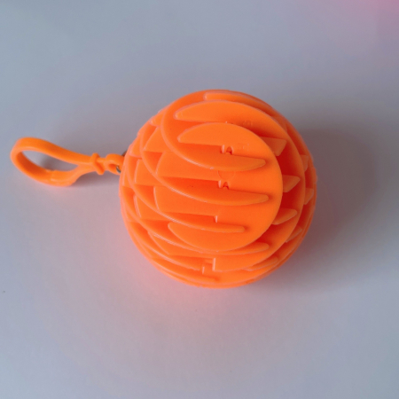 Jucarie Worm Fidget de Decompresie, Flippy, Anti Stres, Dimensiune Compacta 6 cm, Dimensiune Extinsa 15.5 cm, Portocaliu [4]