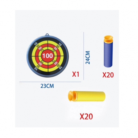 Jucaruie cu Lansator pentru Copii, Flippy, Lanseaza Manual, Tinta, 2 Avioane, 40 de Gloante din Material Moale, Joc Interactiv, 28.5x25x6.3 cm, Gri Verde [8]