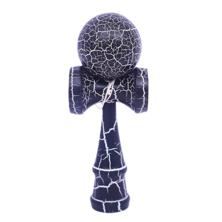 Kendama - Kendama Crack, Flippy, din Lemn, 18 cm, +14 Ani, Diametru Bila 6 cm, Model Crapat, Albastru