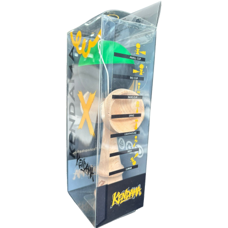 Kendama X Originala, Flippy, 18 cm, Profesionala, +9 Ani, din Lemn, Model 2 Culori, Verde/Negru [2]