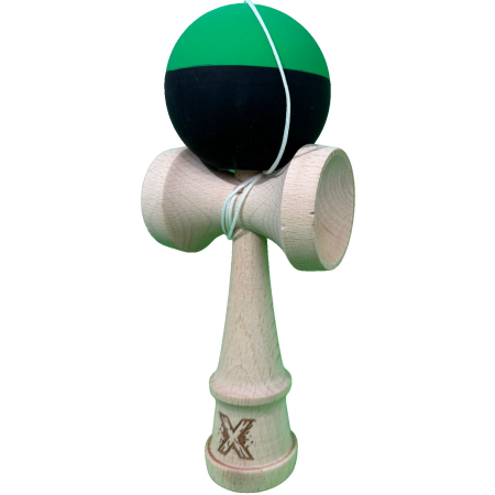 Kendama - Kendama X Originala, Flippy, 18 cm, Profesionala, +9 Ani, din Lemn, Model 2 Culori, Verde/Negru