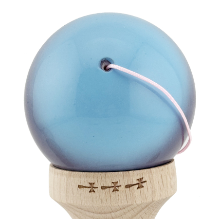 Kendama X Originala, Profesionala, Flippy, Big Cups V2, Super Sticky cu Cupe Mari, din lemn 18 cm, Rulment Metalic cu Ata 55 cm, Albastru/Mov/Roz [7]