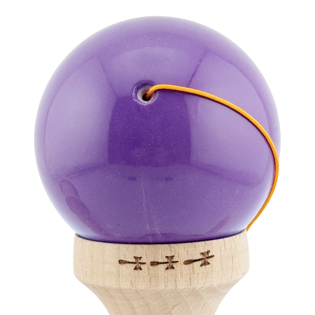 Kendama X Originala, Profesionala, Flippy, Big Cups V2, Super Sticky cu Cupe Mari, din lemn 18 cm, Rulment Metalic cu Ata 55 cm, Mov/Albastru [7]