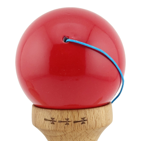 Kendama X Originala, Profesionala, Flippy, Big Cups V2, Super Sticky cu Cupe Mari, din lemn 18 cm, Rulment Metalic cu Ata 55 cm, Rosu/Alb [7]