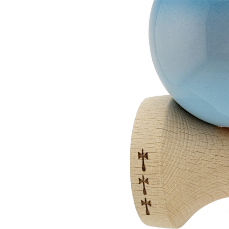 Kendama X Originala, Profesionala, Flippy, Big Cups V2, Super Sticky Cupe Mari, Rulment Metalic cu Ata 55 cm, Albastru/Gri/Bleu [5]