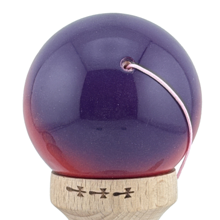 Kendama X Originala, Profesionala, Flippy, Big Cups V2, Super Sticky Cupe Mari, Rulment Metalic cu Ata 55 cm, Mov/Rosu/Negru [7]