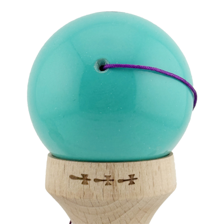 Kendama X Originala, Profesionala, Flippy, Blue Monkey, Super Sticky cu Cupe Mari King Size V3, Rulment Metalic si Gaura in Baza, din Lemn 18 cm, Ata 62/65 cm, Turcoaz [9]