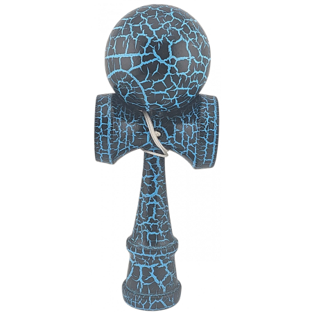 Kendama - Kendama X Originala,  Profesionala, Flippy, Cracked, din Lemn, 18 cm,  Negru, Albastru